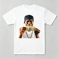 Hip Hop Dollar Bill Portrait T-Shirt - Unisex Vintage Rap Music Streetwear in Black/White for Ultimate Style Elevation